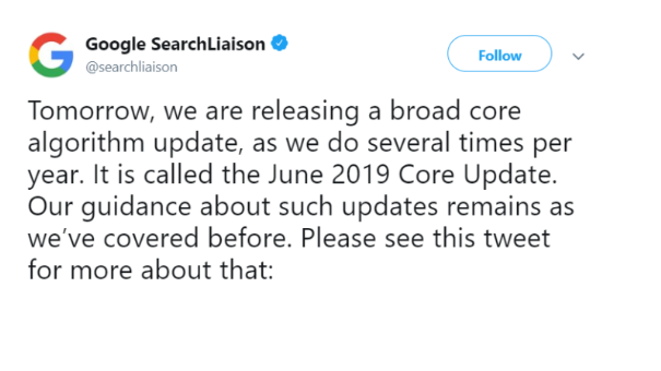 Google June 2019 Core Update